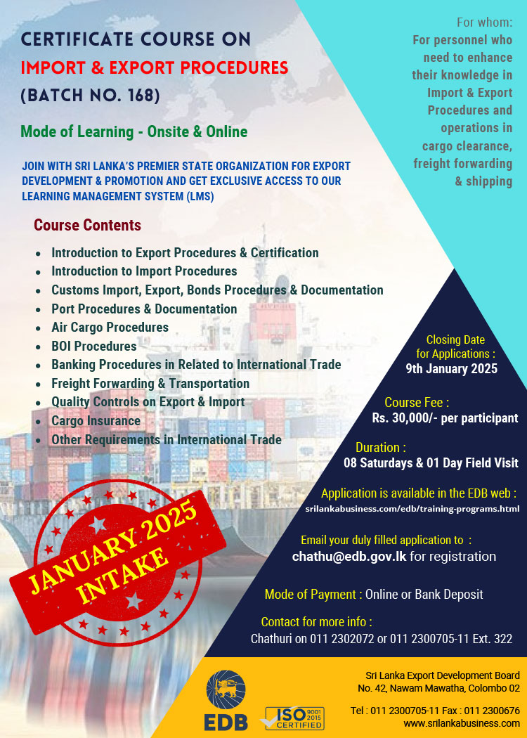 Certificate Course in Import and Export Procedures