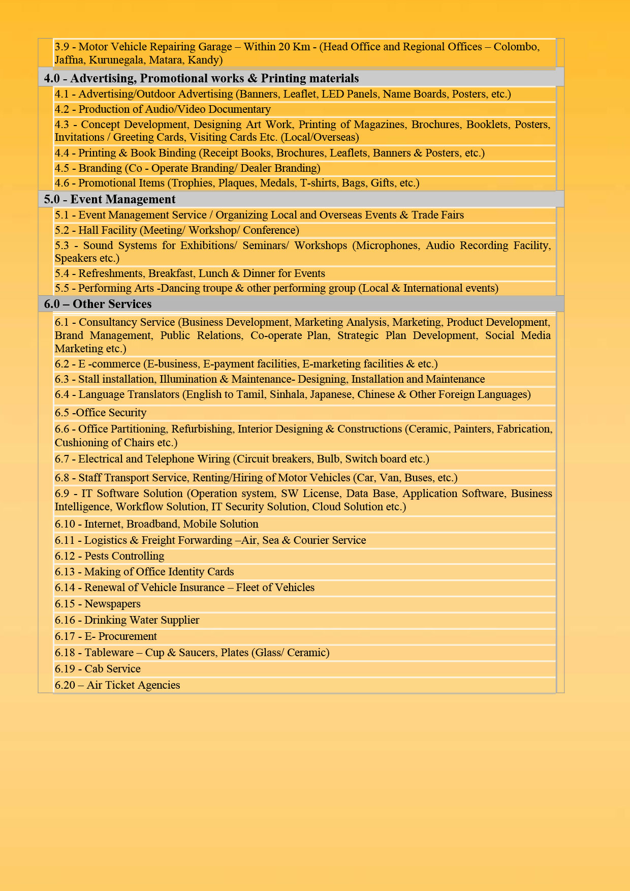 REGISTRATION OF SUPPLIERS FOR THE YEAR 2025